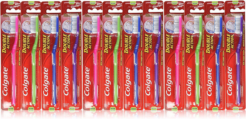 Colgate Toothbrush Double Action, Medium (Pack of 12) - Tuzzut.com Qatar Online Shopping