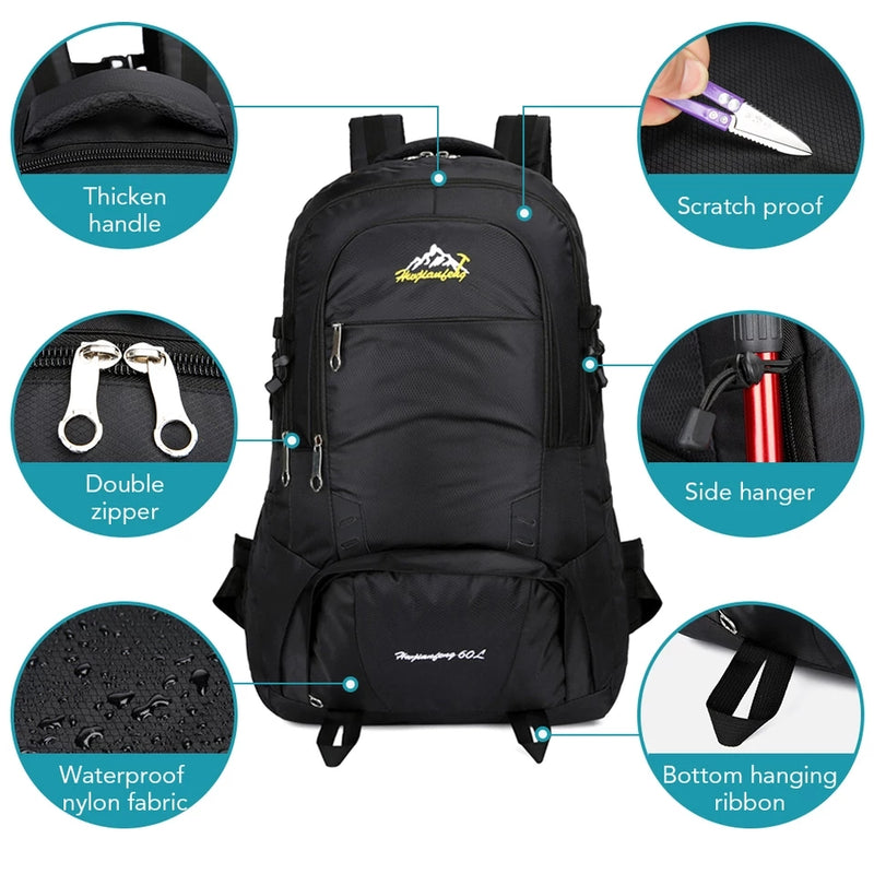 Camping Large Capacity 60L Hiking Backpack - TUZZUT Qatar Online Store