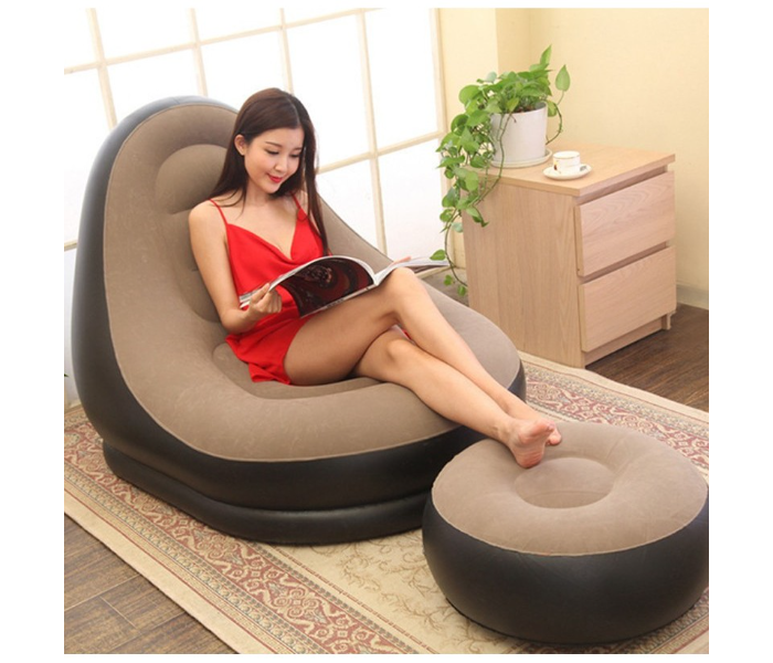 Portable Inflatable Sofa With Footrest - Tuzzut.com Qatar Online Shopping