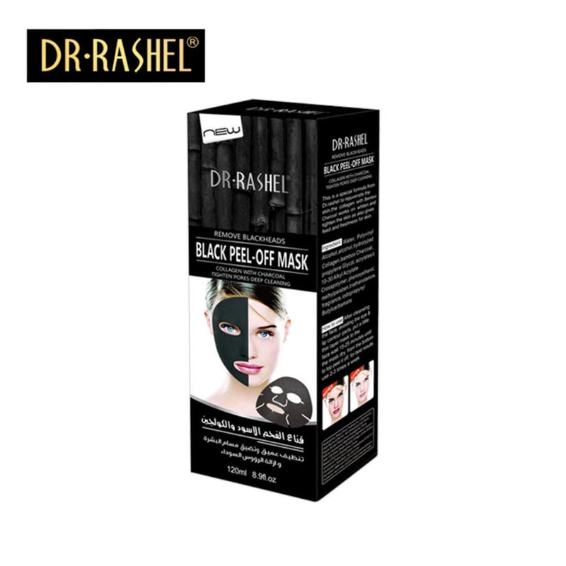 Dr-Rashel Black Peel-Off Mask Collagen & Charcoals Remove Blackheads DRL-1327 - TUZZUT Qatar Online Store