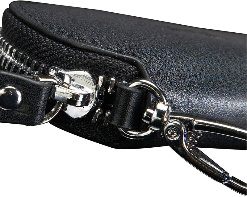 Contact's Genuine Leather Car Key Holder Zipper Case Wallet Keychain Bag-1004E - Tuzzut.com Qatar Online Shopping