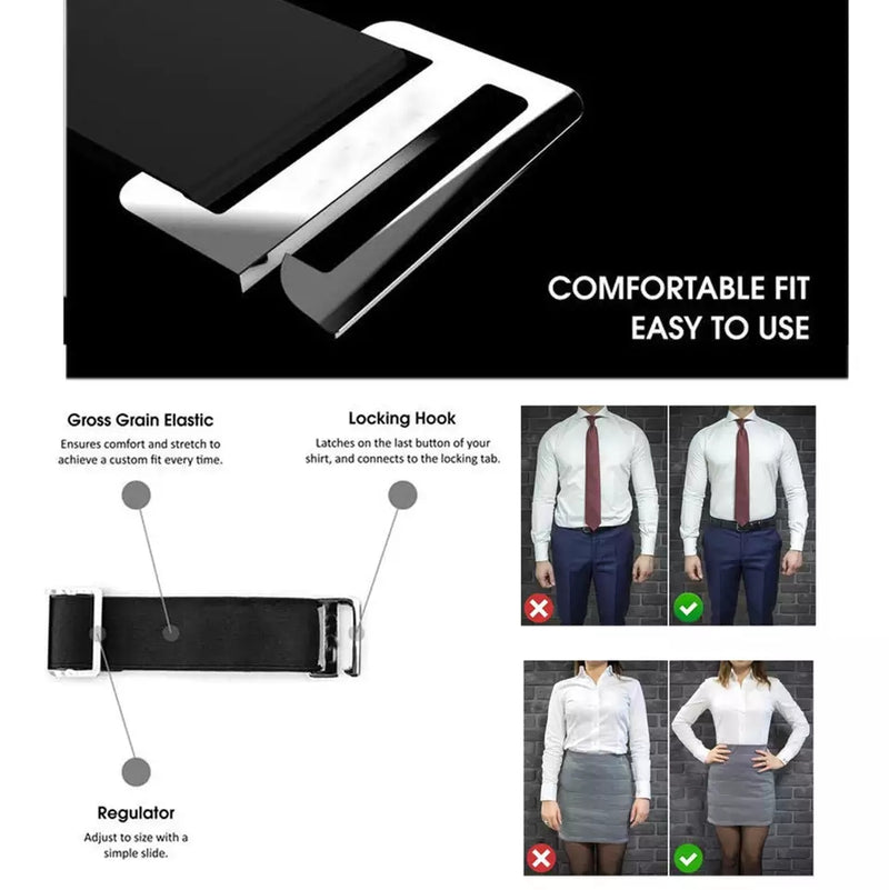 ShirtStays Adjustable Tuck It Belt Shirt Holder for Men and Women (2 P