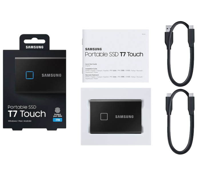 Samsung MU-PC1T0K/WW T7 Portable External Hard Drive SSD 1TB TOUCH - BLACK - Tuzzut.com Qatar Online Shopping