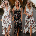 Womens boho backless floral printed summer maxi dress BB188 - Tuzzut.com Qatar Online Shopping