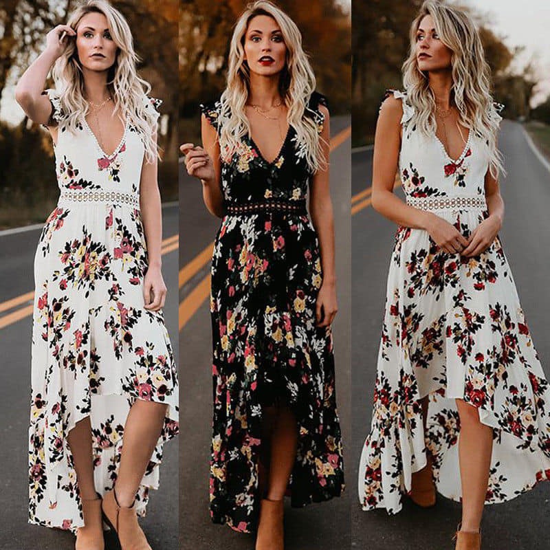 Womens boho backless floral printed summer maxi dress BB188 Womens boho backless floral printed summer maxi dress BB188