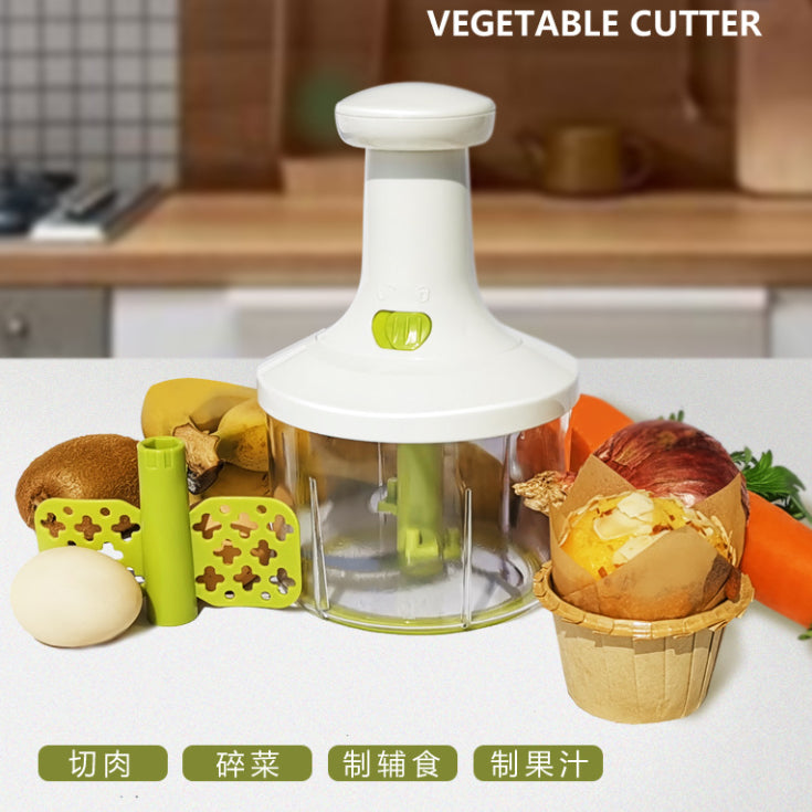 Twist Cut Manual Food Processor and Whip, White - Vegetable Cutter-Salad Cutter Machine Twist Cut Manual Food Processor and Whip, White - Vegetable Cutter-Salad Cutter Machine