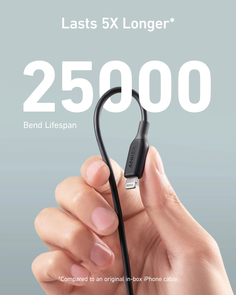 Anker Power Line Usb - A Cable With Lightning Connector 3ft/0.9m - A8812 - Tuzzut.com Qatar Online Shopping