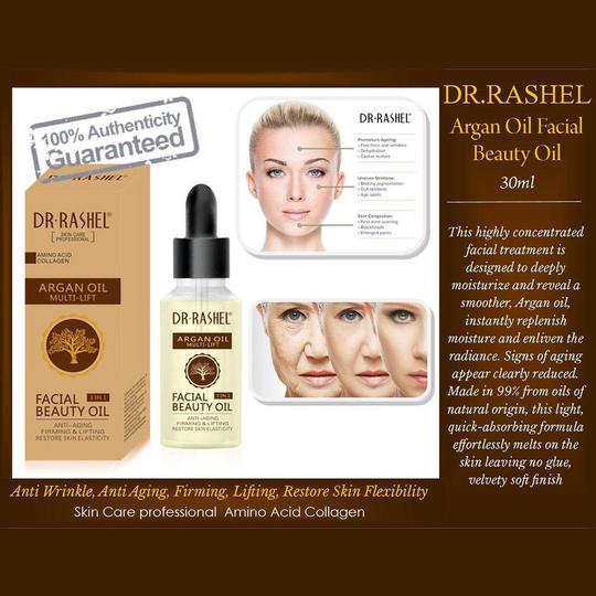 Dr.Rashel Argan Oil Multi Lift Facial Beauty Oil 3 in 1 - 30ml DRL-1424 - Tuzzut.com Qatar Online Shopping