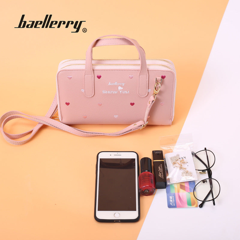 Baellerry Korean Style PU Leather Flower Embroidery Handbag - ZX-N1902 Baellerry Korean Style PU Leather Flower Embroidery Handbag - ZX-N1902