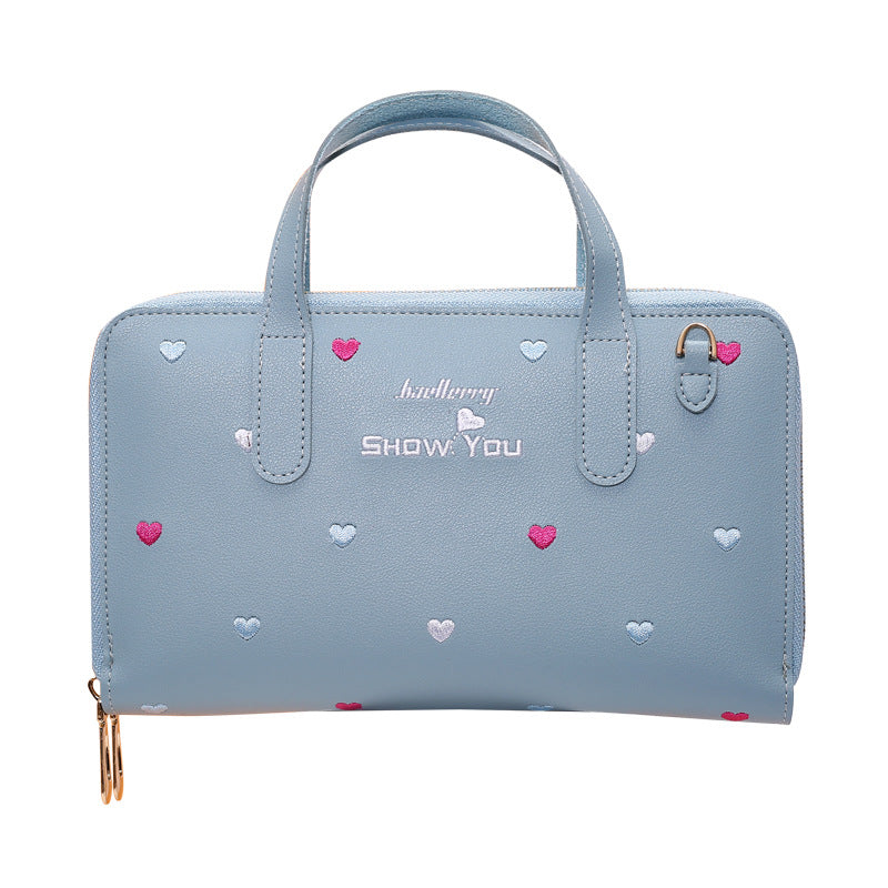 Baellerry Korean Style PU Leather Flower Embroidery Handbag - ZX-N1902 Baellerry Korean Style PU Leather Flower Embroidery Handbag - ZX-N1902