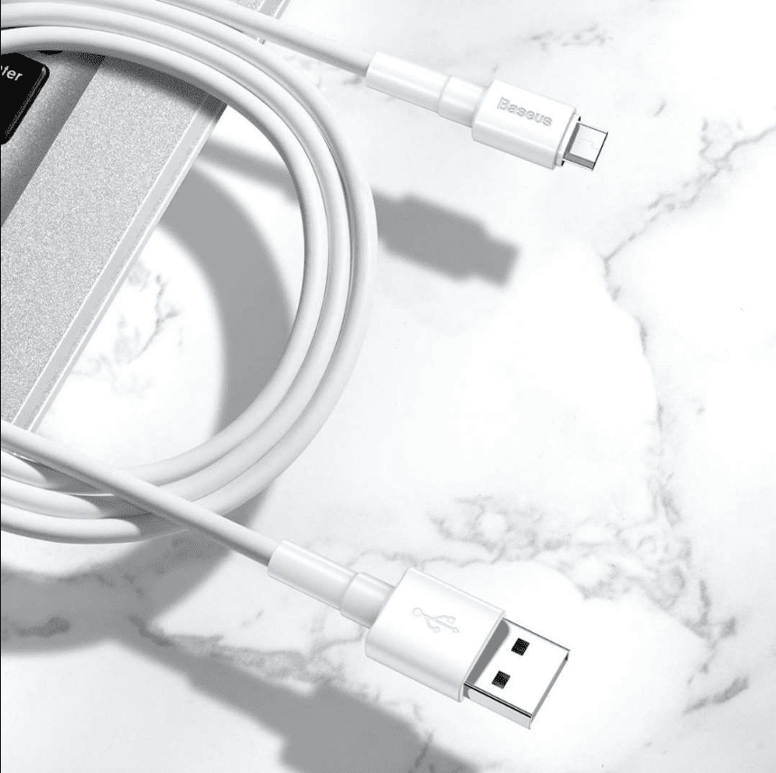 Baseus Mini White Cable USB For Micro 2.4A 1m Baseus Mini White Cable USB For Micro 2.4A 1m