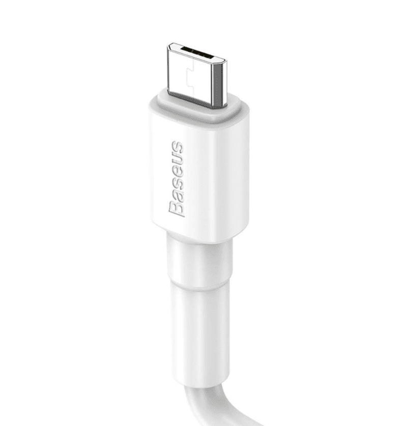 Baseus Mini White Cable USB For Micro 2.4A 1m - Tuzzut.com Qatar Online Shopping