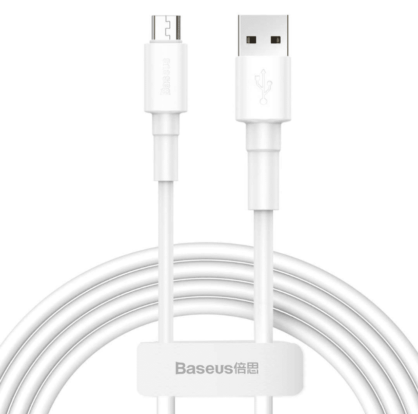 Baseus Mini White Cable USB For Micro 2.4A 1m Baseus Mini White Cable USB For Micro 2.4A 1m