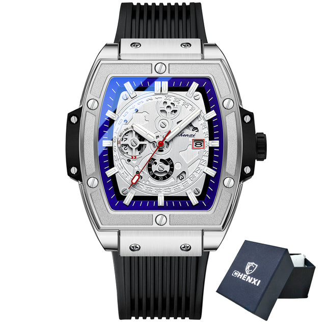 CHENXI Top Brand Popular Men Sports Watch Quartz Luxury Waterproof Silicone Strap WristWatch New Fashion Men's Date Clock  S4653009 - Tuzzut.com Qatar Online Shopping