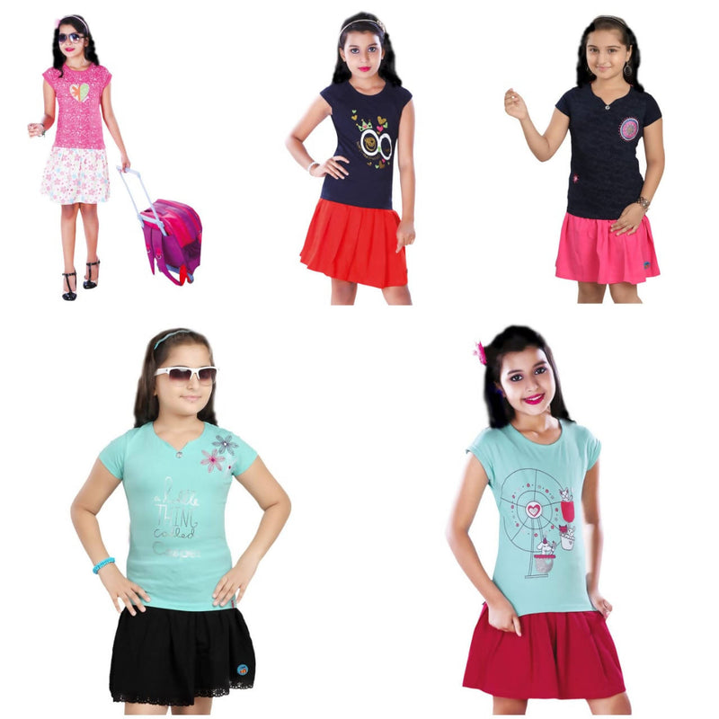 Girls Skort (Skirt with attached Shorts) Pack of 5 - Tuzzut.com Qatar Online Shopping