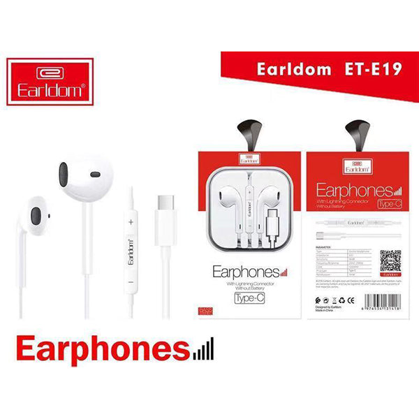 Earldom Stereo Type C Earphones with Mic Volume Control - ET-E19 Earldom Stereo Type C Earphones with Mic Volume Control - ET-E19
