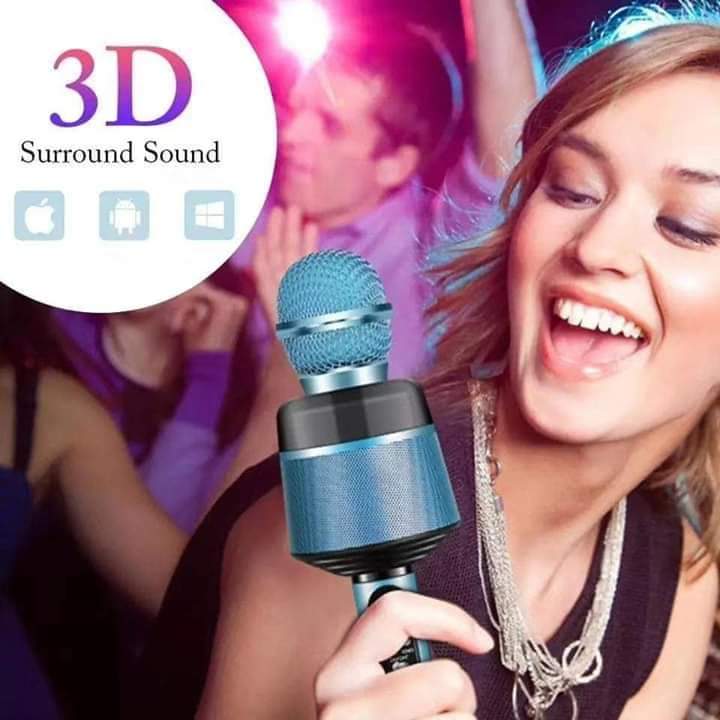 Q008 Portable Bluetooth Karaoke Wireless Microphone with Flashing Lights - 1 Pc - Tuzzut.com Qatar Online Shopping