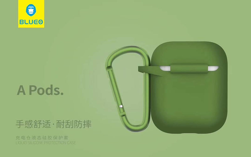 BLUEO Liquid Silicone Protection Case For Airpods - Green - Tuzzut.com Qatar Online Shopping