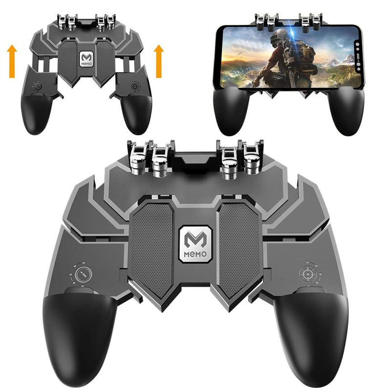 AK66 Six Fingers PUBG Game Controller Gamepad Metal Trigger Shooting Free Fire Gamepad Joystick For IOS Android Mobile Phone - TUZZUT Qatar Online Store