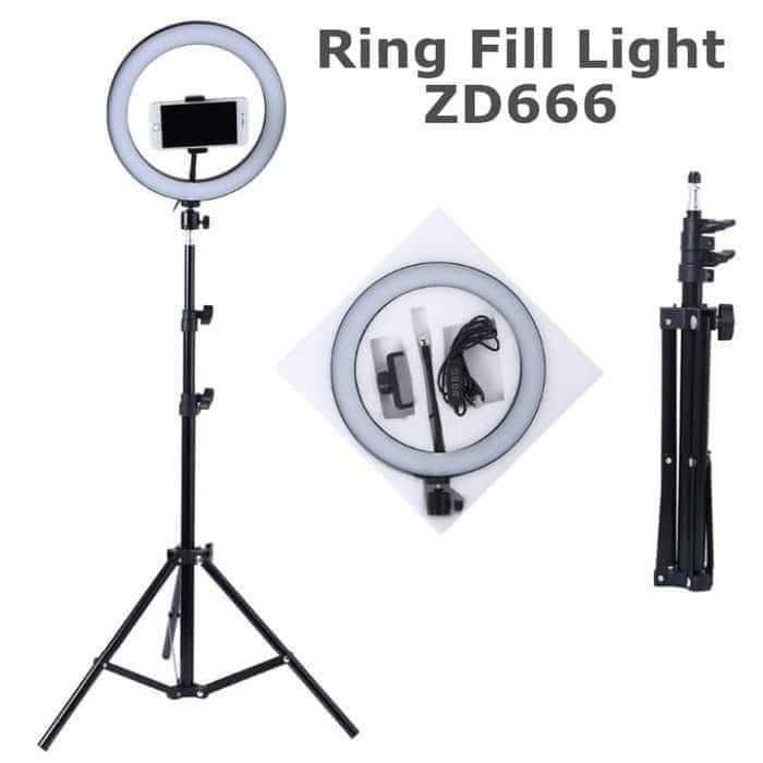 10-Inch Selfie Ring Fill Light Zd666 - 2600Lm 8W 120 Led With Tripod - TUZZUT Qatar Online Store