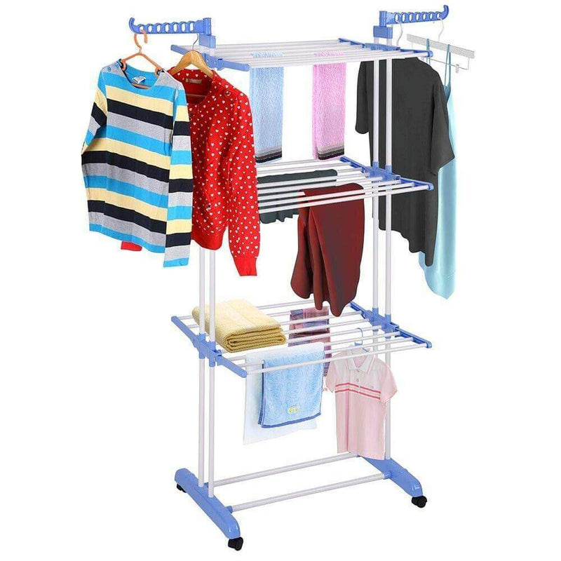 3 Layers Folding Clothing Dry Hanger - Tuzzut.com Qatar Online Shopping