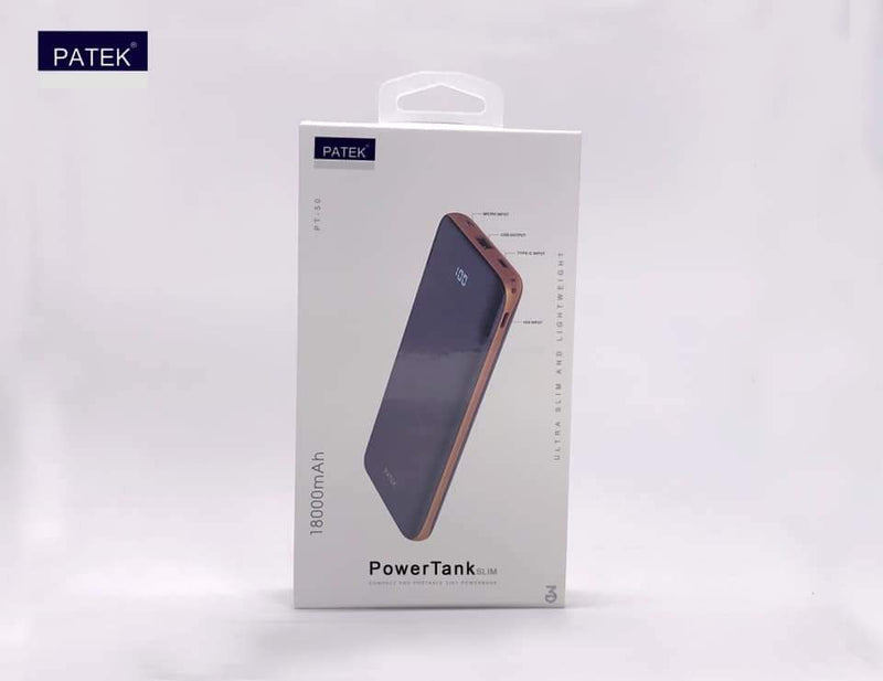 PATEK PowerTank Slim 18000mAh Powerbank - Ultra Slim & Lightweight PT-50 - Tuzzut.com Qatar Online Shopping