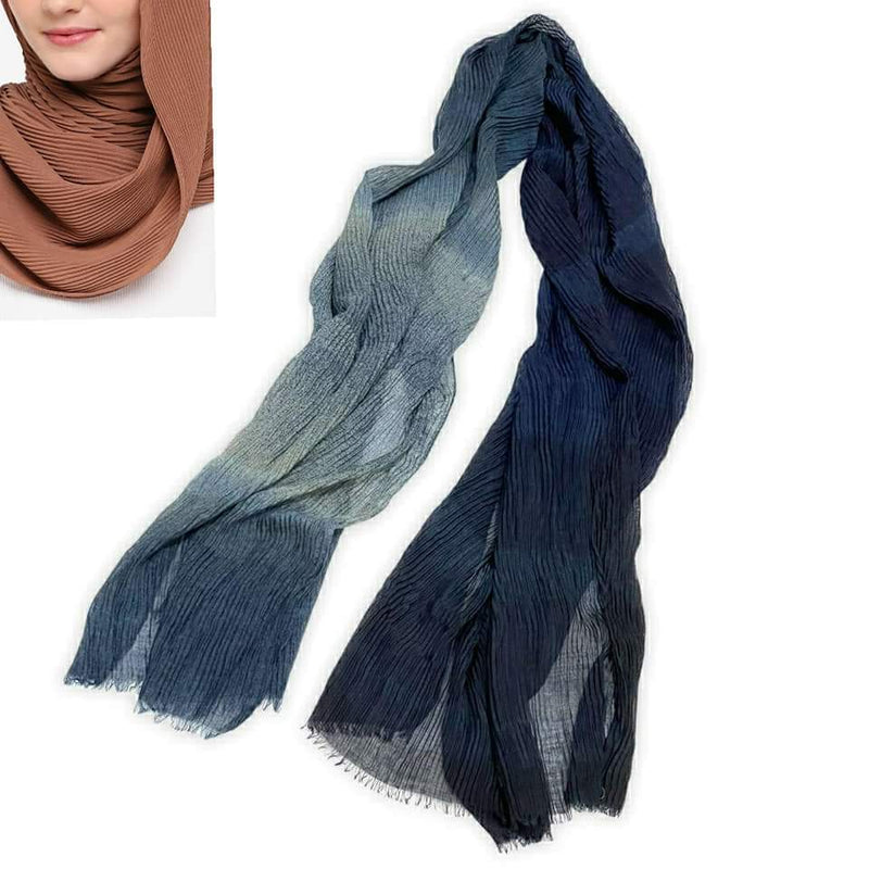 Pleated Fancy Hijabs Long Shawls For Women  - Model:5485 - Tuzzut.com Qatar Online Shopping