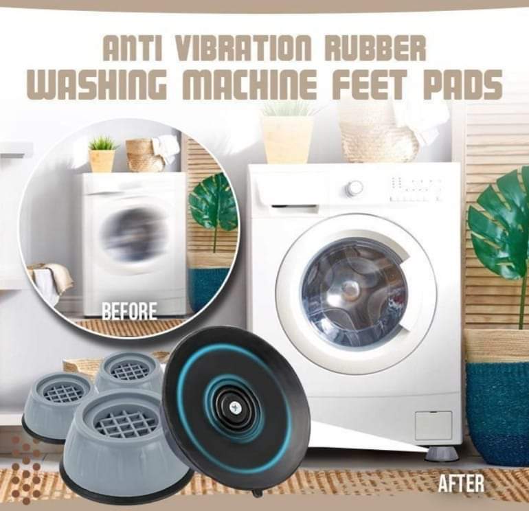 4 Pcs Anti Vibration Washing Machine Feet Pads Non-Slip Mat - Tuzzut.com Qatar Online Shopping