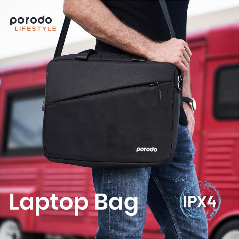 Porodo Lifestyle Nylon Fabric 15.6 inch Laptop Sleeve Bag - Blue - Tuzzut.com Qatar Online Shopping