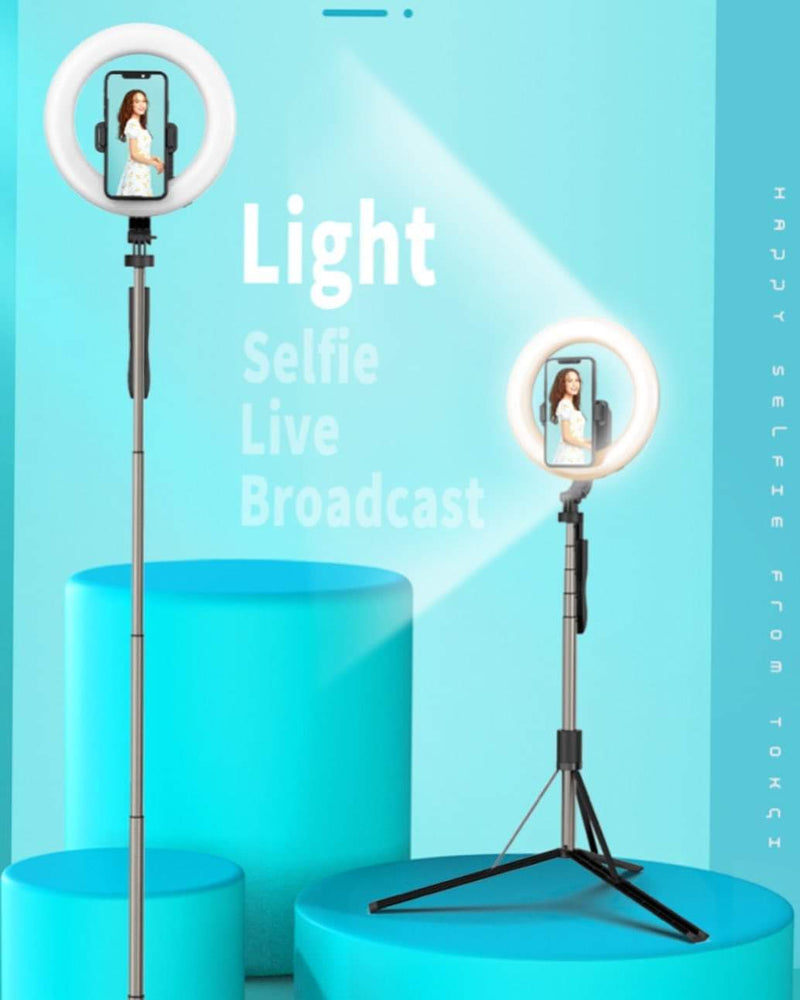 L06 Rechargeable Selfie Stick Tripod With Ring Light - Tuzzut.com Qatar Online Shopping