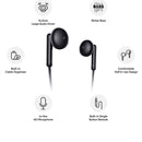 Realme Buds Classic 3.5mm Wired Earphone with HD Microphone - Black - Tuzzut.com Qatar Online Shopping