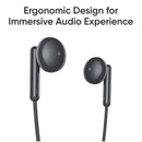 Realme Buds Classic 3.5mm Wired Earphone with HD Microphone - Black - Tuzzut.com Qatar Online Shopping