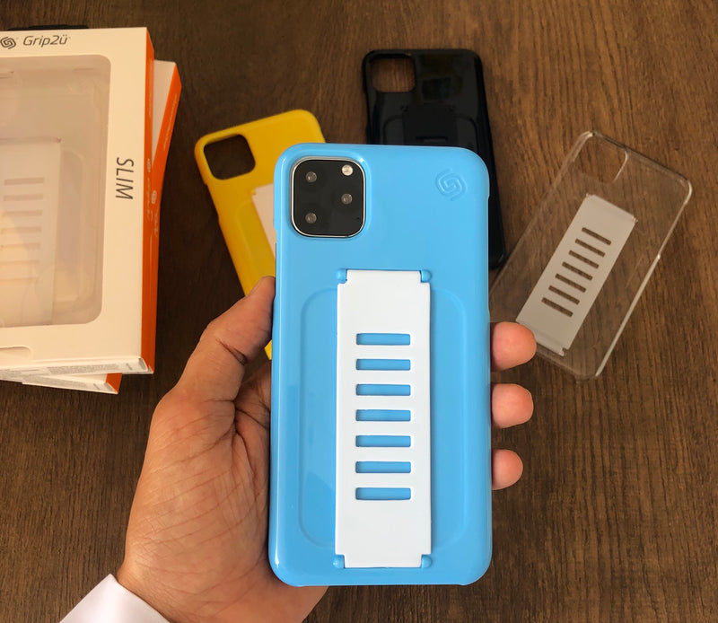 Grip2ü Slim Phone Grip Case Cover - Blue (iPhone 11 Pro/iPhone 11 Pro Max) - TUZZUT Qatar Online Store