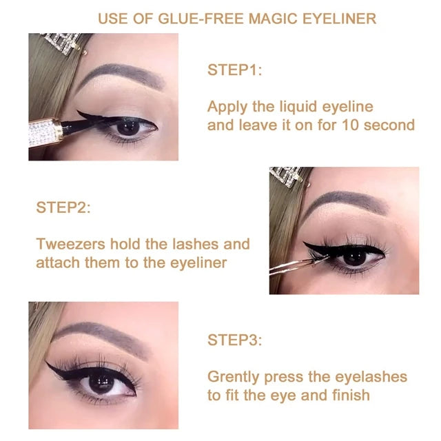 Self-adhesive Eyeliner Pen Multi-Use Glitter Liquid Lash Liner Eye Makeup Self-adhesive Eyeliner Pen Multi-Use Glitter Liquid Lash Liner Eye Makeup