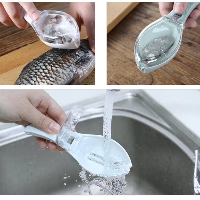 Fish Scales Graters Scraper Fish Cleaning Tools Scraping Scale Device Cover, Home Kitchen Cooking Fishing Tools Pesca Tackle - Tuzzut.com Qatar Online Shopping