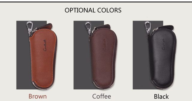 Contact's Genuine Leather Car Key Holder Zipper Case Wallet Keychain Bag-1004E Contact's Genuine Leather Car Key Holder Zipper Case Wallet Keychain Bag-1004E