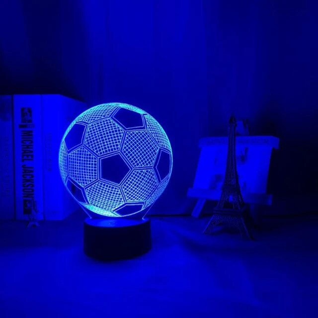 Soccer Ball Shaped 3D Night Lights 7 Colors Changing LED Table Lamp S4622302 - Tuzzut.com Qatar Online Shopping