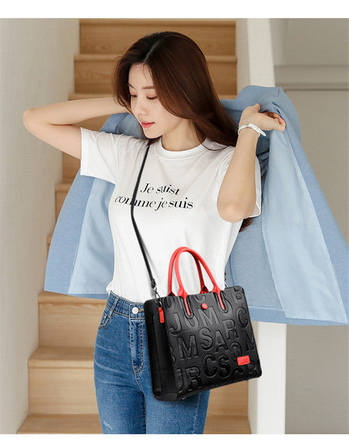 Large capacity retro leather messenger bag for women, popular designer tote bag - Tuzzut.com Qatar Online Shopping