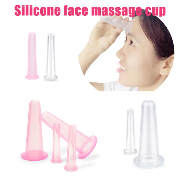 2pcs Silicone Jar Vacuum Cuppings Cans for Body Neck Facial Massage Suction Cans Anti Cellulite Cups Set Health Care - Tuzzut.com Qatar Online Shopping