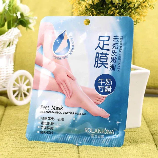 1Pair Baby Foot Peeling Mask Exfoliating Renew Hard Dead Skin Cuticles Heel Feet Care Masks Bamboo Cleaning Material - Tuzzut.com Qatar Online Shopping