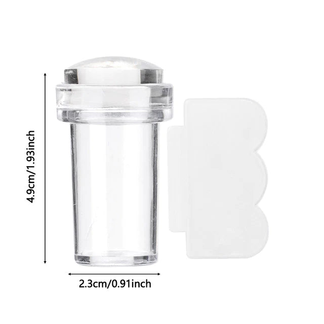 Nail Art Template Clear Jelly Silicone Nail Stamping Plate With Scraper Cap S4450330 Nail Art Template Clear Jelly Silicone Nail Stamping Plate With Scraper Cap S4450330