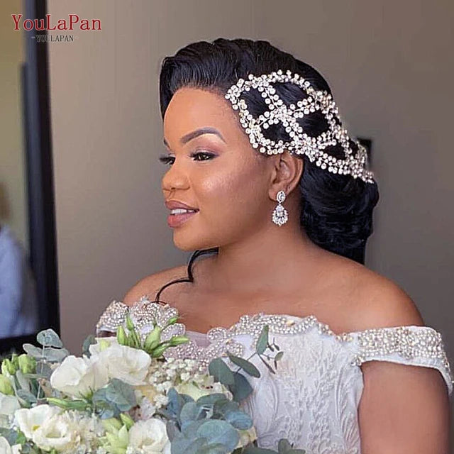 Wedding Crown Women Tiaras and Crowns Wedding Hair Band Bridal Statement Hair Accessories Rhinestone Headwear - S466004402 - Tuzzut.com Qatar Online Shopping