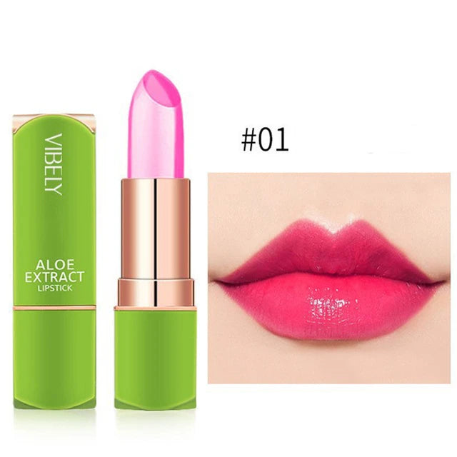 1PC Aloe Vera Lipstick Lip Tint Color Changing Jelly Lipsticks Lip Balm - Tuzzut.com Qatar Online Shopping