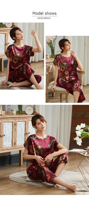 Women's Nightie Home Clothes Plus Oversized 5XL Satin Silk Pajamas Sets - S415284141 Women's Nightie Home Clothes Plus Oversized 5XL Satin Silk Pajamas Sets - S415284141