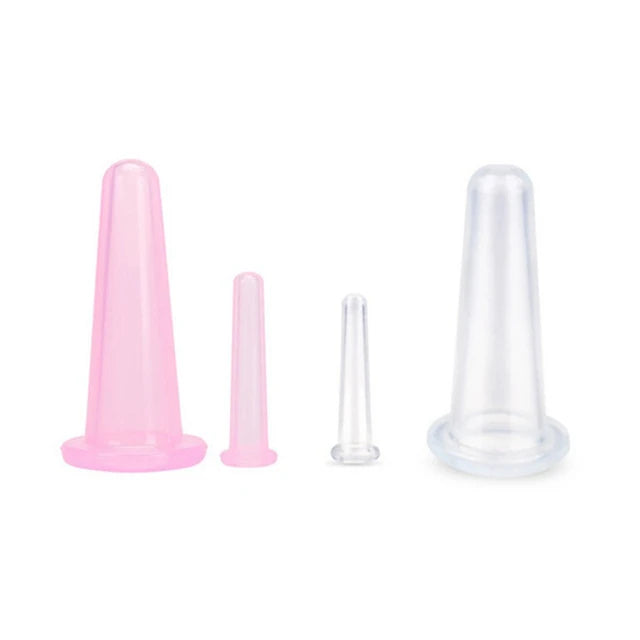 2pcs Silicone Jar Vacuum Cuppings Cans for Body Neck Facial Massage Suction Cans Anti Cellulite Cups Set Health Care - Tuzzut.com Qatar Online Shopping