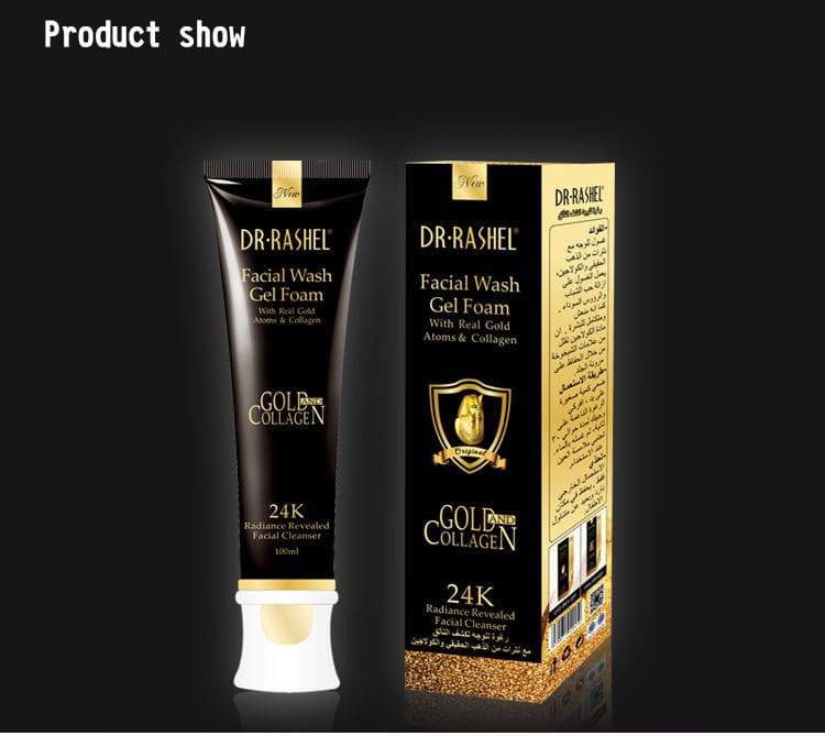 Dr Rashel 24K Gold Facial Wash Gel Foam 100 ml DRL-1173 - TUZZUT Qatar Online Store