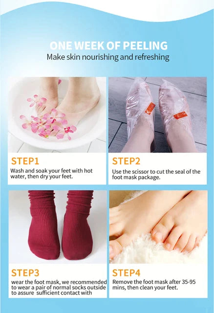 1pair Greatlizard Lavender Extract Exfoliating Foot Mask, Moisturising Softening Foot Mask, Foot Care Make Up - Tuzzut.com Qatar Online Shopping