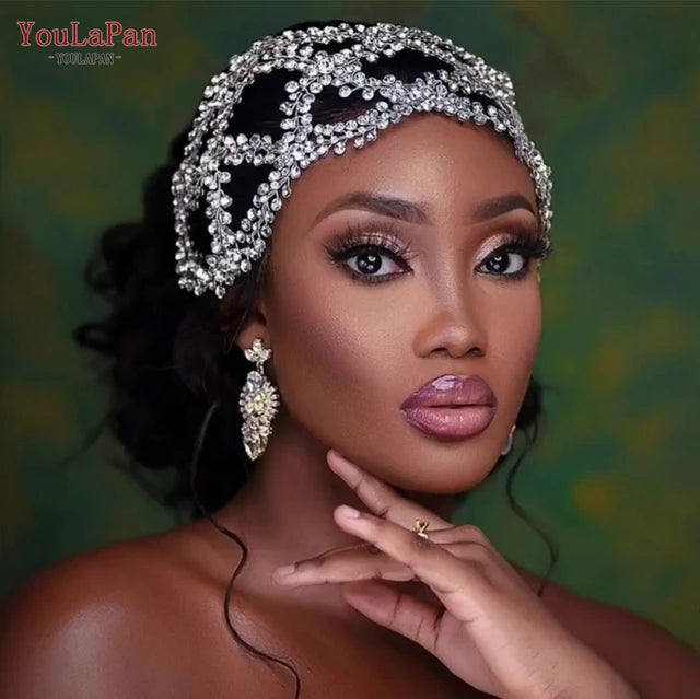 Wedding Crown Women Tiaras and Crowns Wedding Hair Band Bridal Statement Hair Accessories Rhinestone Headwear - S466004402 - Tuzzut.com Qatar Online Shopping
