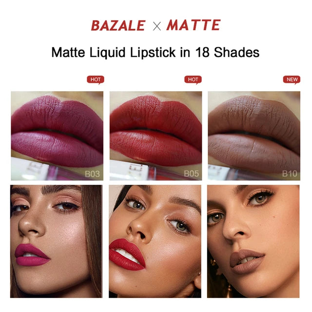 Velvet Matte Lip Gloss Non Sticky Cup Waterproof Long Lasting Liquid Lipstick Lips Makeup Rouge and Matte Moisturizing Lipgloss - Tuzzut.com Qatar Online Shopping