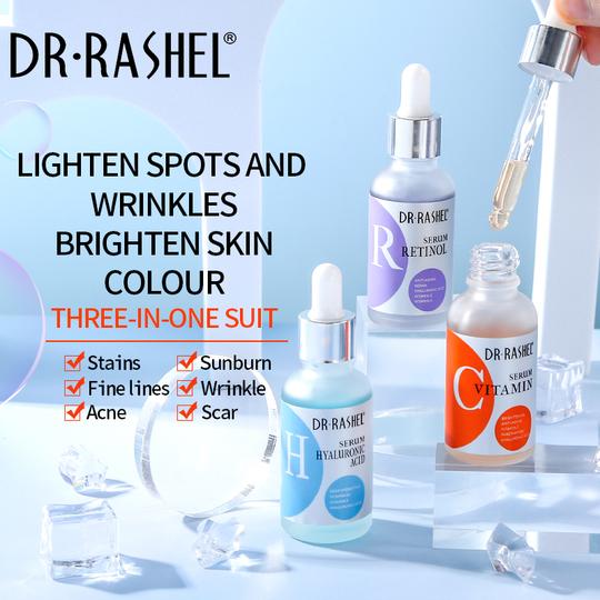 DR RASHEL Anti-aging Moisturizing Vitamin C , Hyaluronic Acid And Retinol Facial Serum Set 3 Pack DRL- 1616 - Tuzzut.com Qatar Online Shopping